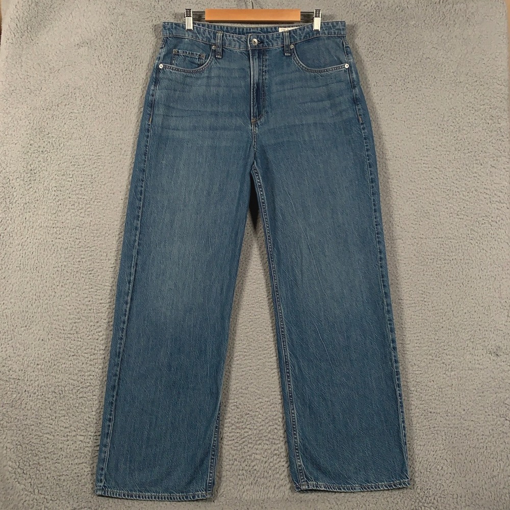 Rag & Bone Lori Wide Leg Jeans Women 31 Blue Covington Mid Rise Denim Relaxed